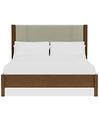 Davie Cracked Oak King Upholstered Bed, Created for Macy's