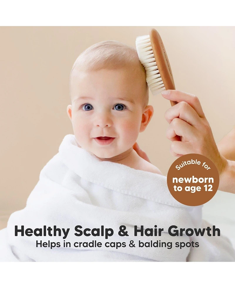 KeaBabies Baby Hair Brush, Oval Cradle Cap Soft Brush for Infant, Newborn Hairbrush Girls, Boys, Scalp