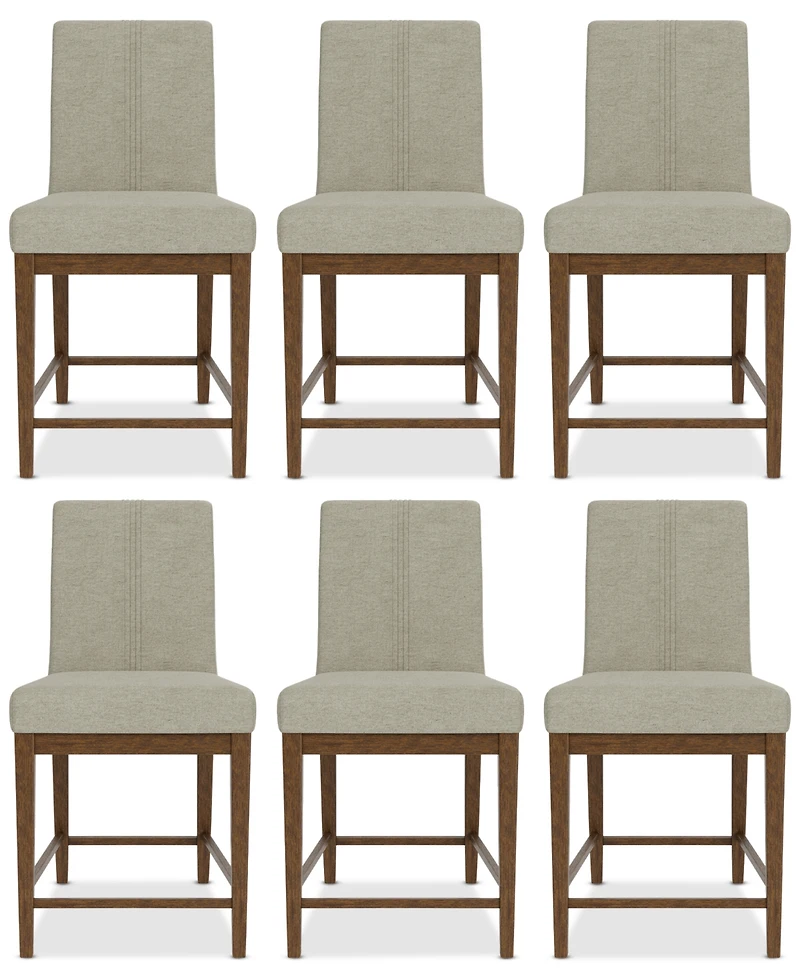 Davie Cracked Oak 6 Pc. Upholstered Chair Set