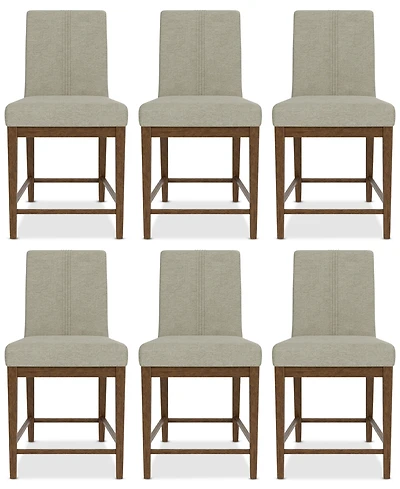 Davie Cracked Oak 6 Pc. Upholstered Chair Set