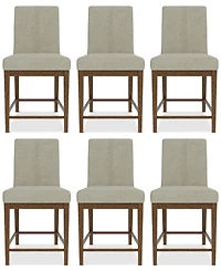 Davie Cracked Oak 6 Pc. Upholstered Chair Set