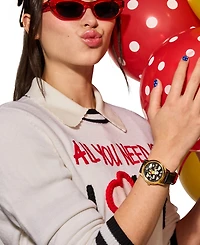 Citizen Disney | Macy's Unisex Soaring High Mickey Mouse Black Leather Strap Watch 40mm, Created for Macy's