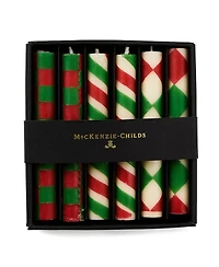 MacKenzie-Childs Mini Red Green Dinner Candles, Set of 6