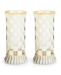 MacKenzie-Childs Carnival White Highball Glass, Set of 2