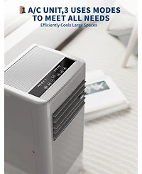 gaomon 10,000 Btu Portable Ac, 3-in-1 Cooling, Fan & Dehumidifier with Sleep Mode for 450 Sq.Ft Rooms