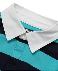 Lands' End Big Boys Husky Long Sleeve Collared Rugby Shirt