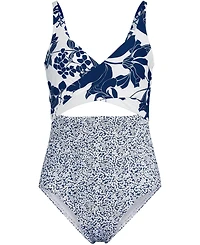 Lands' End Petite Wrap Monokini High Leg One Piece Swimsuit