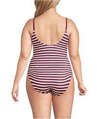 Lands' End Women's Plus Tugless Thin Strap One Piece Swimsuit