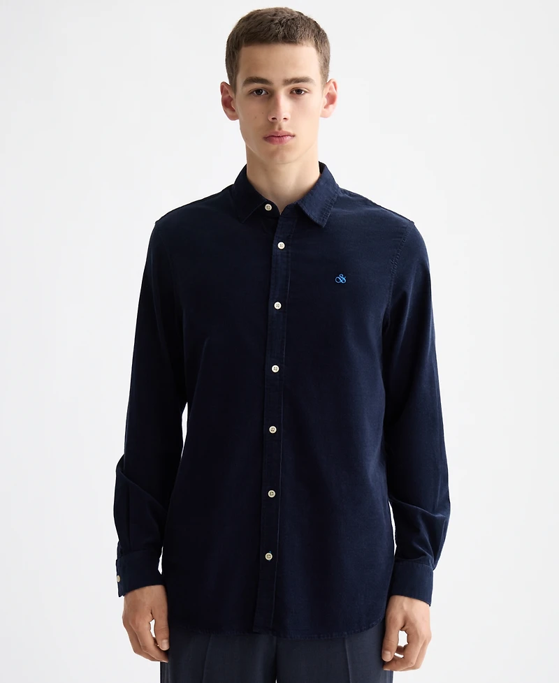 Scotch & Soda Men's Regular Fit Chest Embroidered Shirt