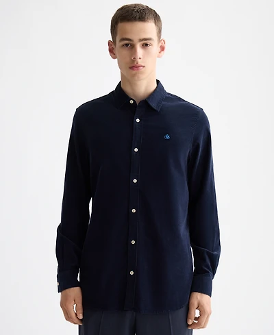 Scotch & Soda Men's Regular Fit Chest Embroidered Shirt