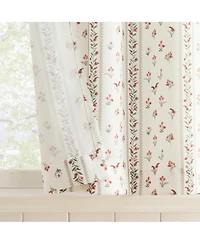 Ridgewood Floral Stripe Semi-Sheer Rod Pocket Kitchen Curtain Tier Pair