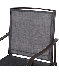 Flynama 3 Piece Outdoor Glider Chair with Coffee Table Bistro Set, 2 Patio Rocking Swing Chairs with Breathable Sling Fabric, Glass Tabletop, for Back