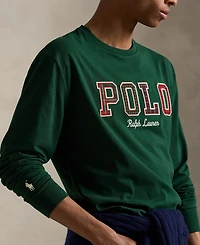 Polo Ralph Lauren Men's Long-Sleeve Plaid-Logo Applique T-Shirt