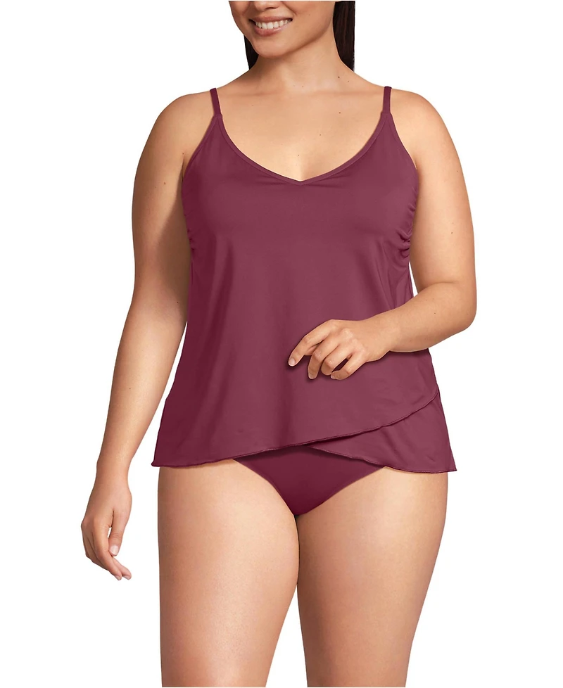 Lands' End Women's Plus Tulip Hem Tankini Top