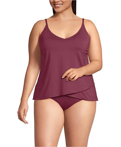 Lands' End Women's Plus Tulip Hem Tankini Top