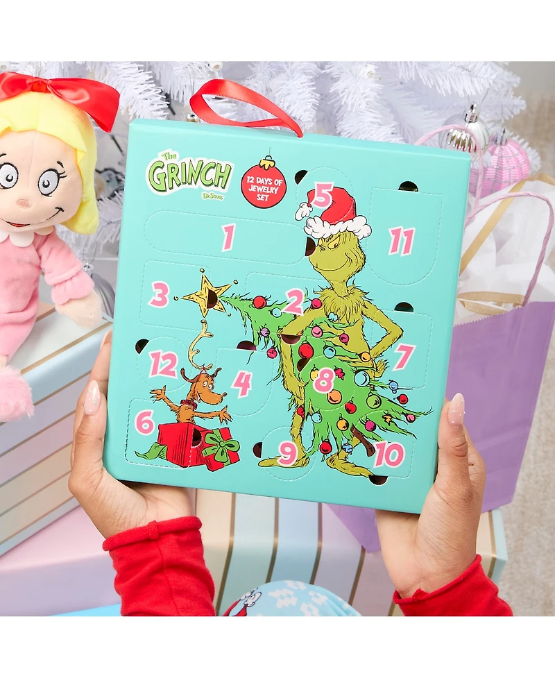 Dr. Seuss Grinch Jewelry Advent Gift Set: Necklace, Bracelet & Charms Mix & Match Christmas Calendar Box Collection