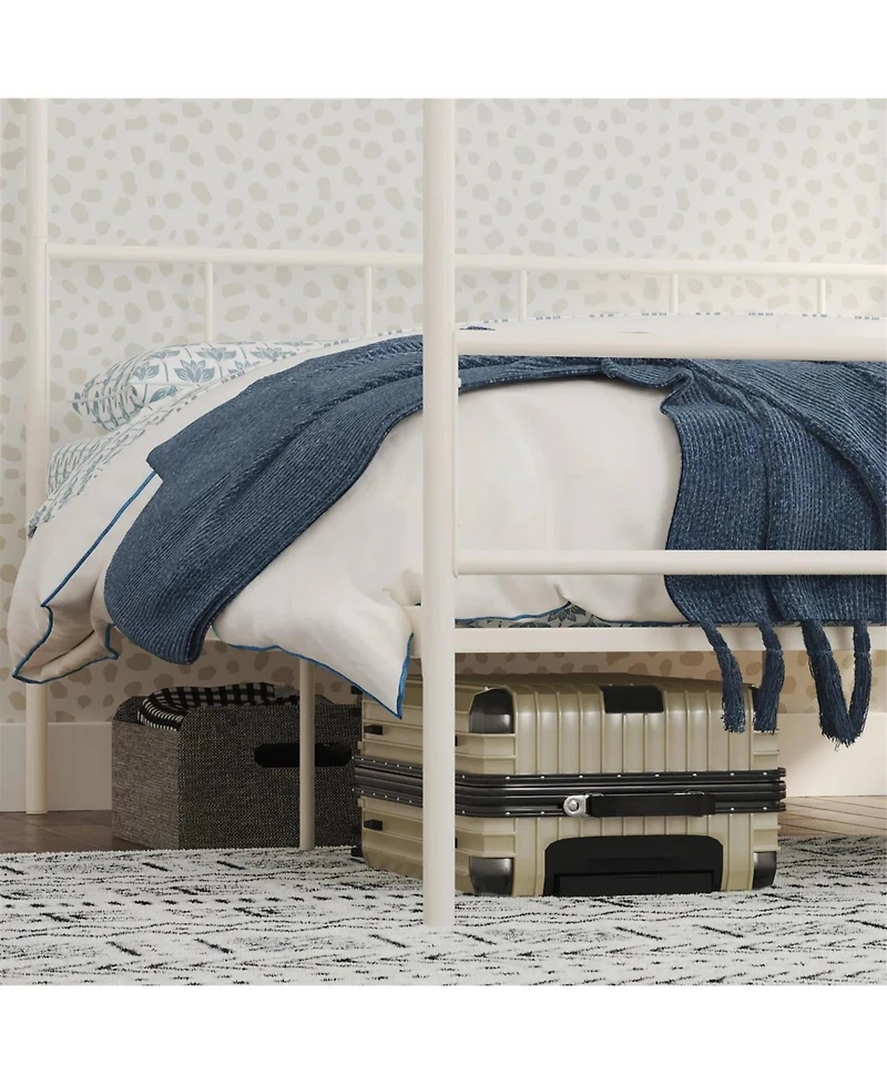 Slickblue Modern Metal Canopy Bed Frame with Headboard and Footboard for Stylish Bedrooms