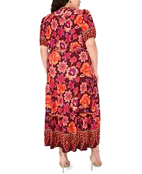 Msk Plus Puff Sleeves Maxi Dress