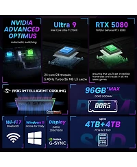 Asus Rog Strix 16" Gaming Traditional Laptop Intel Core Ultra 9 275HX 32GB Ram Nvidia GeForce Rtx 5080 1TB Ssd Storage Windows 11 Home Wqxga 240H