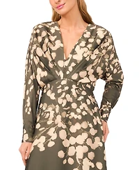 Parker Women's Pleated Wrap Dolman Sleeve Maxi Dress