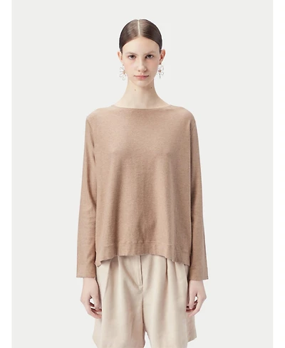 Gobi Cashmere Women's Boatneck Cotton Silk Cashmere Blend Sweater