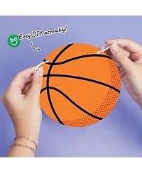 Big Dot of Happiness Basketball Garland Banner, 30 Feet of Cord, 15 Double-Sided Orange Basketballs