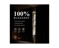 Superior Neal 100% Blackout Solid Machine Washable Curtains, Set of 2 Panels