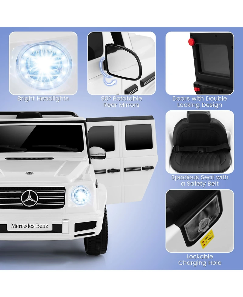 Akiudex Licensed Mercedes-Benz G500 Kids Ride On Car with Remote and Music