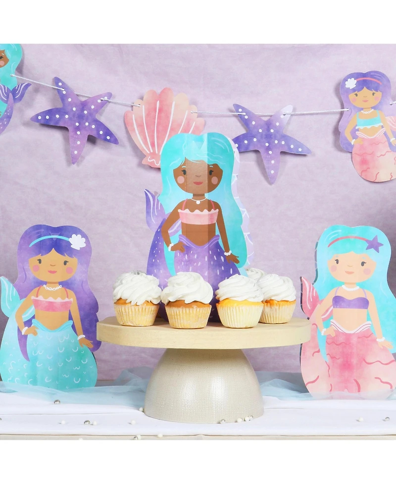 Big Dot of Happiness Freestanding 3D Mermaid Centerpiece Table Decorations