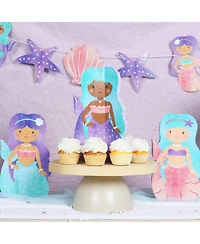 Big Dot of Happiness Freestanding 3D Mermaid Centerpiece Table Decorations