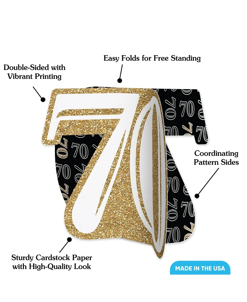 Big Dot of Happiness Freestanding 3D Gold 60th Birthday Centerpiece Table Decorations