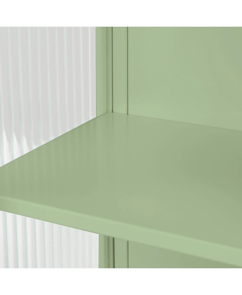 Casainc 24" Wall Cabinet with Glass Doors, Open Shelf and Towel Rack for Multiple Rooms