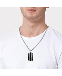 Lucky Brand Men's Pendant Necklace with Striped Dog Tag - 22'' Chain