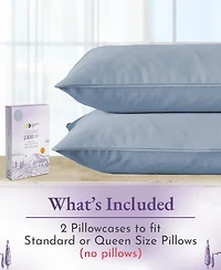 Luxury 1000 Thread Count Queen / Standard Pillow Cases Set of 2 - 100% Cotton Sateen, Smooth and Crisp Premium