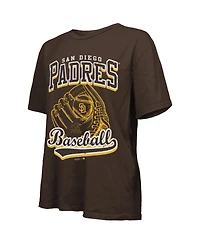 Majestic Women's Brown San Diego Padres Oversized First Base T-Shirt