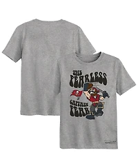 Preschool Mitchell Ness Heather Gray Tampa Bay Buccaneers Captain Fear Mascot T-Shirt