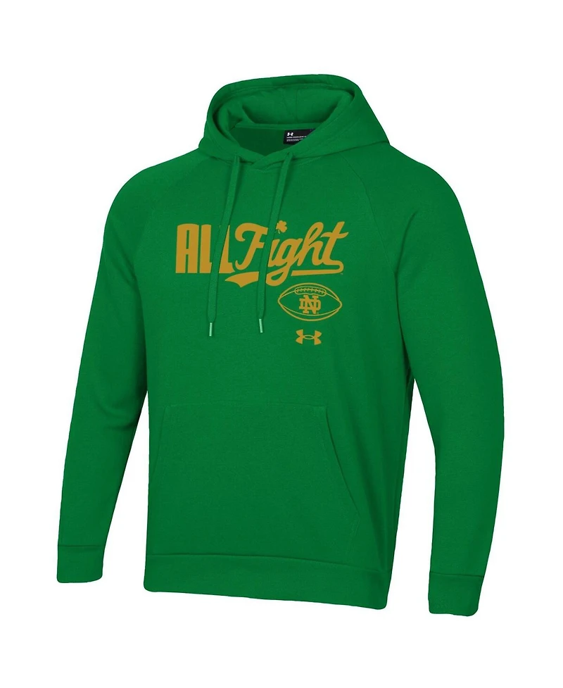 Under Armour Men's Kelly Green Notre Dame Fighting Irish All Fight Rival Fleece Hoodie