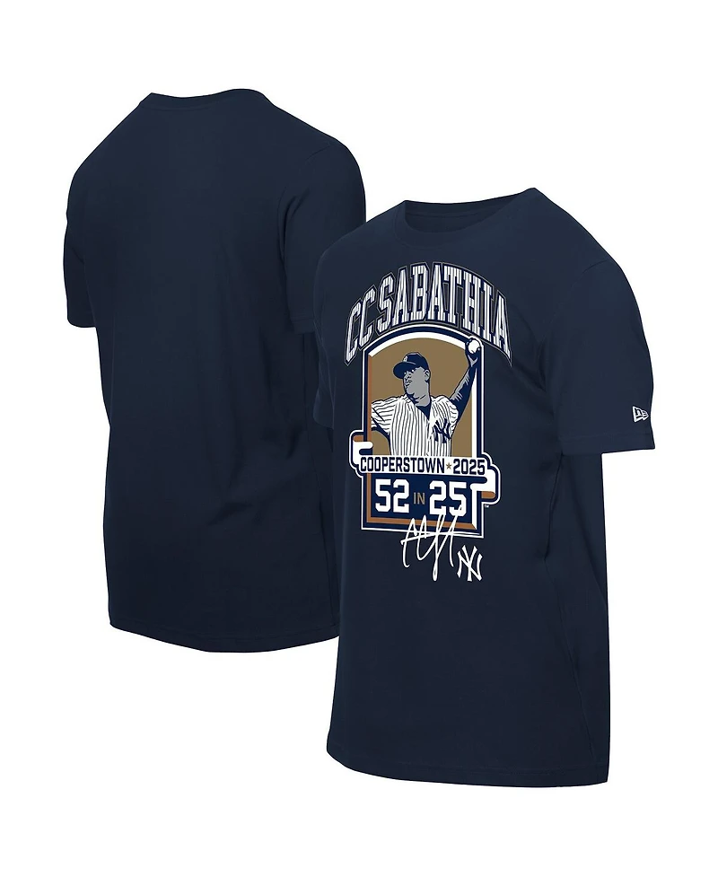 New Era Men's Cc Sabathia Navy York Yankees 2025 National Baseball Hall of Fame Graphic T-Shirt