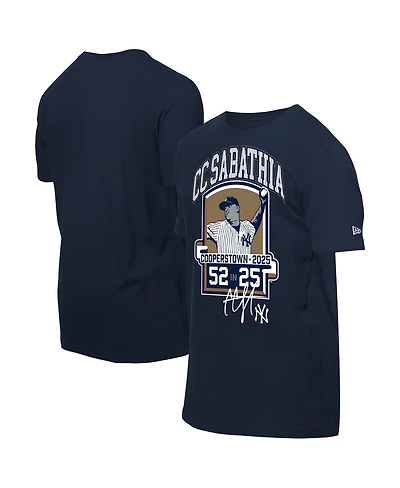 New Era Men's Cc Sabathia Navy York Yankees 2025 National Baseball Hall of Fame Graphic T-Shirt
