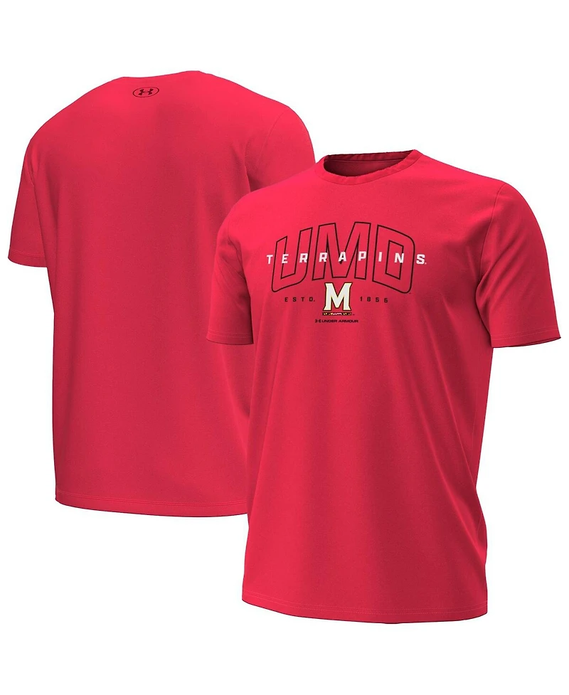 Under Armour Men's Red Maryland Terrapins Overlay Performance T-Shirt
