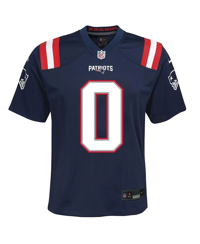 Nike Big Boys and Girls Christian Gonzalez Navy New England Patriots Game Jersey