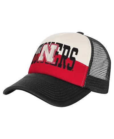 Outerstuff Big Boys and Girls Scarlet/Cream Nebraska Huskers Modern Fan Trucker Adjustable Hat