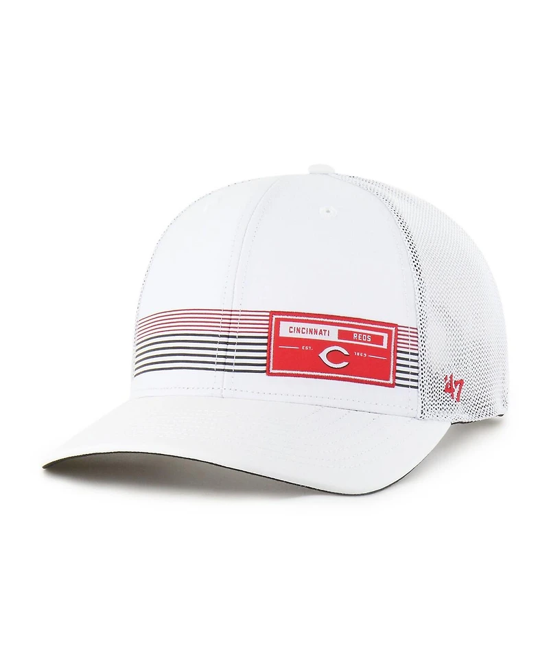'47 Brand Men's White Cincinnati Reds Rangefinder Brrr Trucker Adjustable Hat