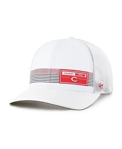 '47 Brand Men's White Cincinnati Reds Rangefinder Brrr Trucker Adjustable Hat