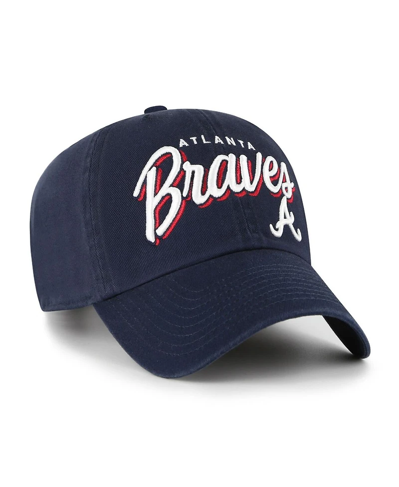 '47 Brand Women's Navy Atlanta Braves Ariana Clean Up Adjustable Hat