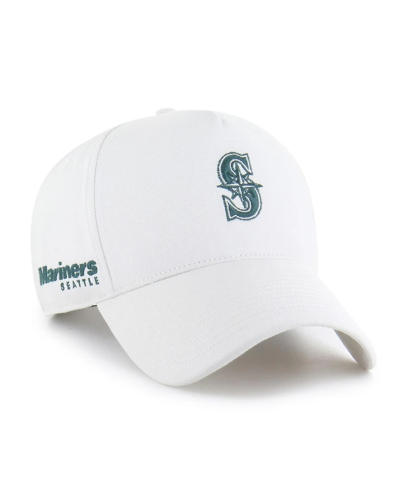 '47 Brand Men's White Seattle Mariners Foundational Pinch Offside Adjustable Hat