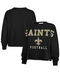 '47 Brand Women's Black New Orleans Saints Outreach City Oversized Long Sleeve T-Shirt