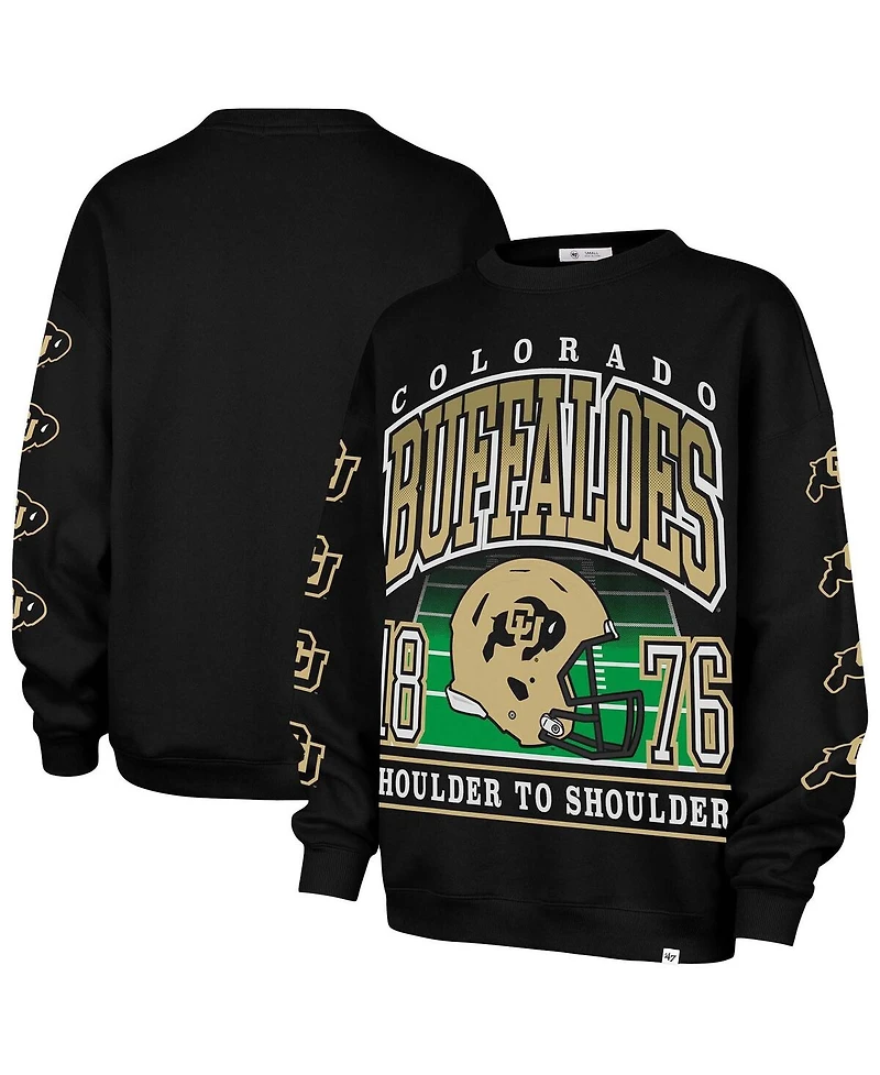 '47 Brand Women's Black Colorado Buffaloes Go Big Oversized Pullover Sweatshirt