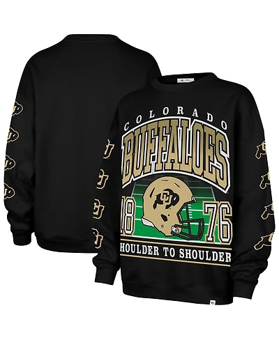47 Brand Women's Black Colorado Buffaloes Go Big Oversized Pullover Sweatshirt