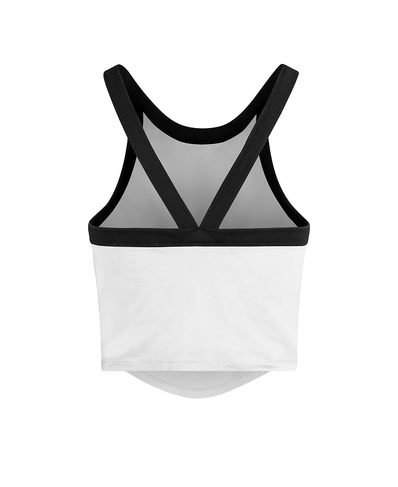 47 Brand Women's White Iowa Hawkeyes Energize Sporty Cropped Racerback Tank Top